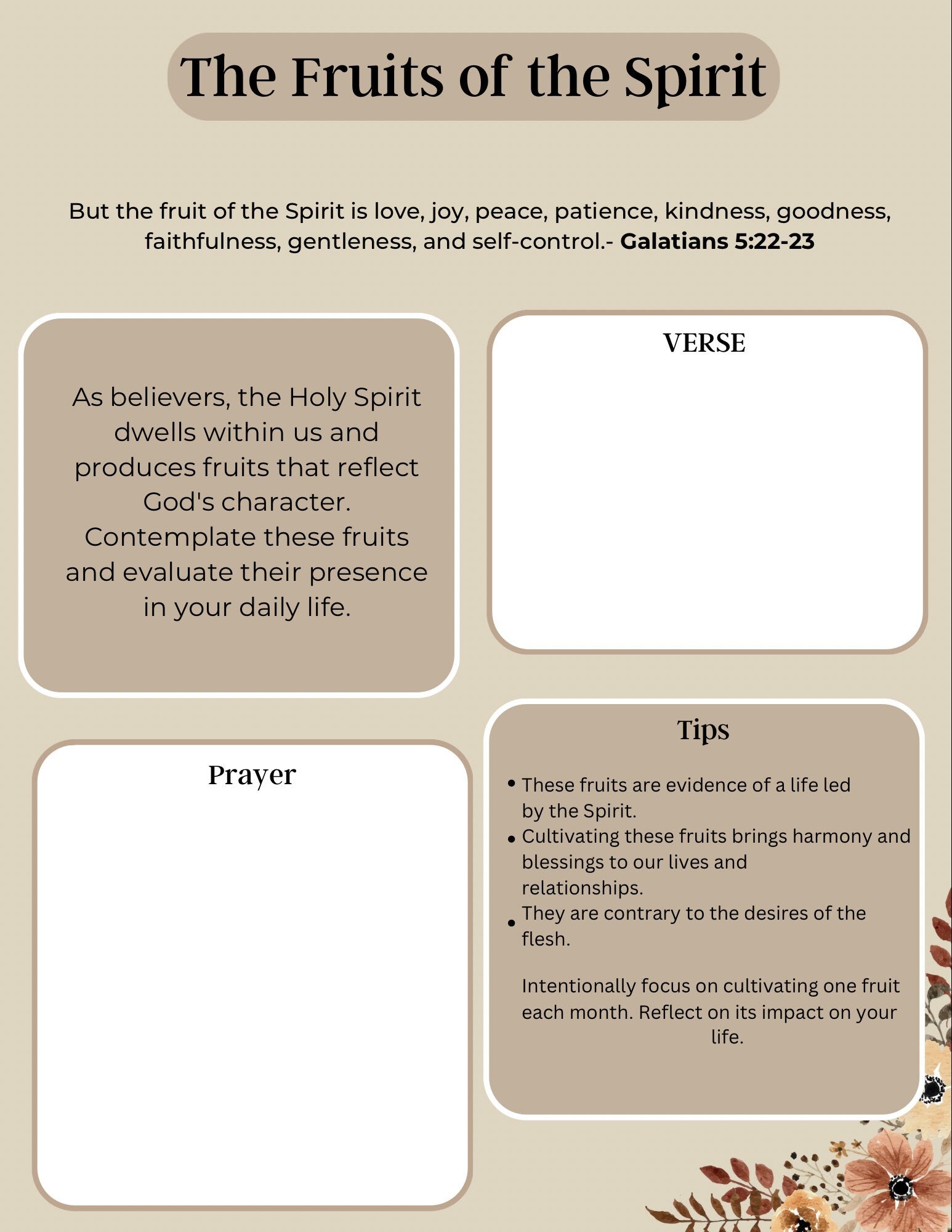Customizable Digital Bible Study Journal Template - Printable Pages Included!