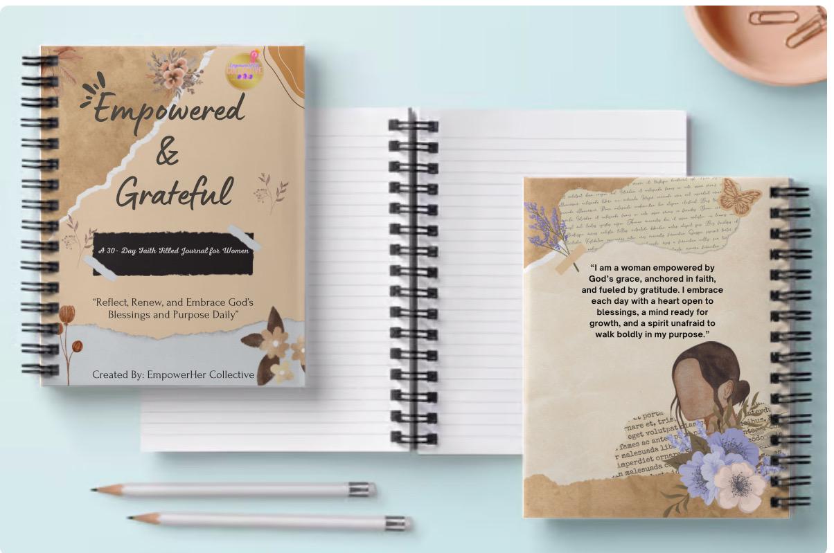 Empowered and Grateful: A 30-Day Digital Faith-Filled Journal for Women | Printable Christian Gratitude Journal | Daily Devotional for Women