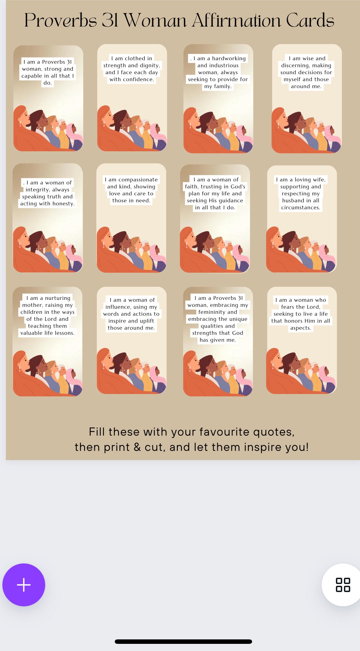 Printable Proverbs 31 Affirmation Cards