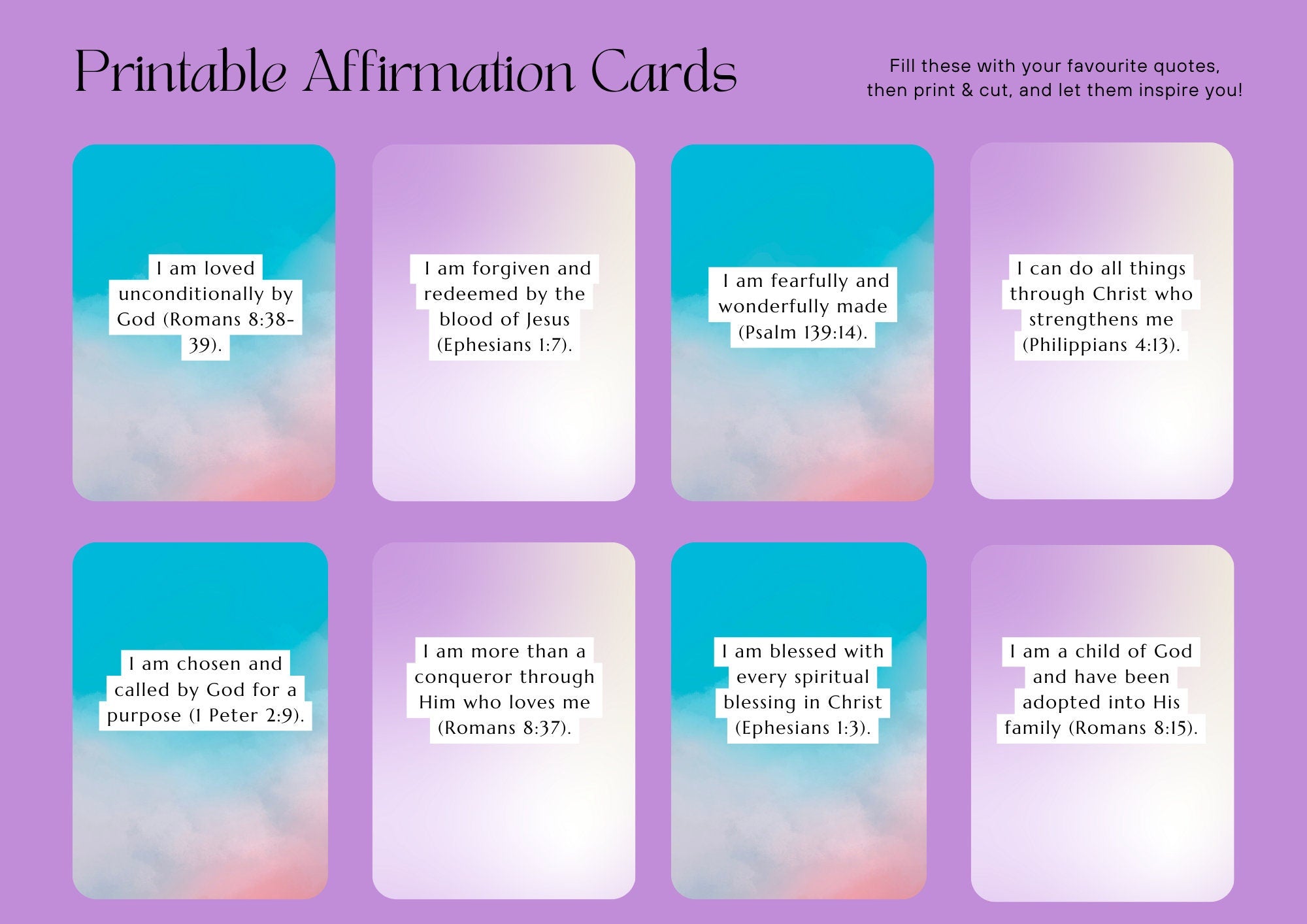 Bible Verse Affirmation Cards - Inspire and Uplift Your Soul