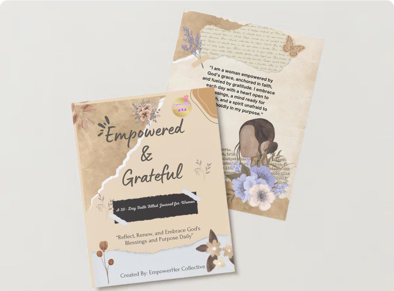 Empowered and Grateful: A 30-Day Digital Faith-Filled Journal for Women | Printable Christian Gratitude Journal | Daily Devotional for Women