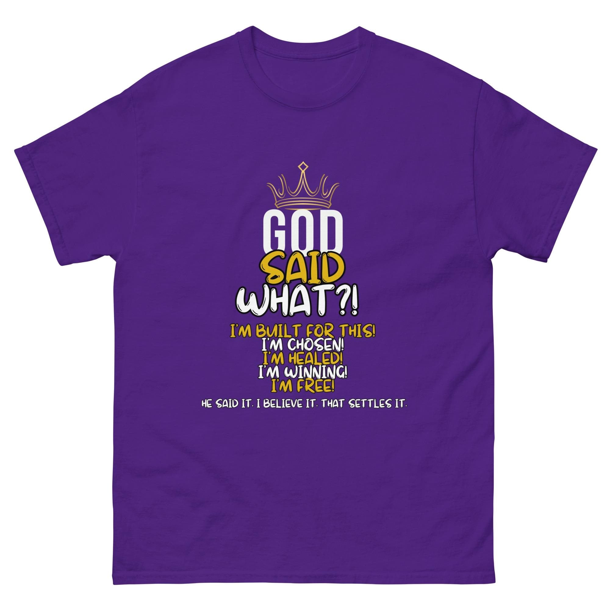 God Said What?! Purple Faith Tee | Bold Christian T-Shirt | EmpowerHER Prayer Army Collection