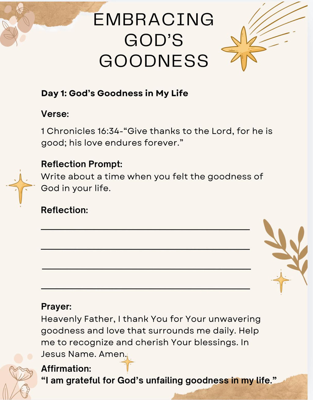 Empowered and Grateful: A 30-Day Digital Faith-Filled Journal for Women | Printable Christian Gratitude Journal | Daily Devotional for Women