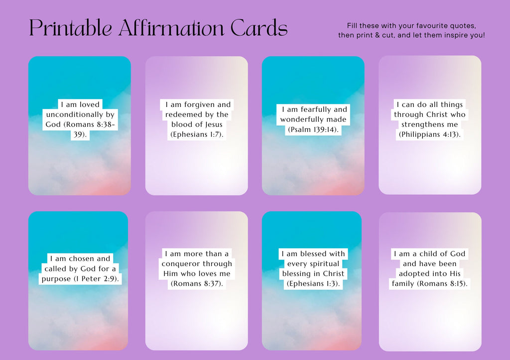 Bible Verse Affirmation Cards - Inspire and Uplift Your Soul